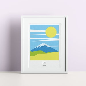 Plakat Etna i śnieg Sycylia w 100% wyprodukowany na Sycylii