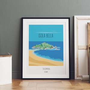 Plakat Isola Bella, Taormina Sycylia w 100% wyprodukowany na Sycylii