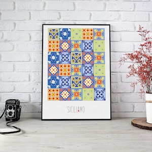 Poster Mosaic Ceramiche Siciliamo size 100% Made in Sicily