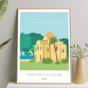 Plakat Castelvetrano, SS. Trinità di Delia w 100% wyprodukowane na Sycylii