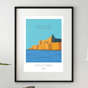 Plakat Zamek Maniace, Sicracusa, Sycylia w 100% wykonany na Sycylii