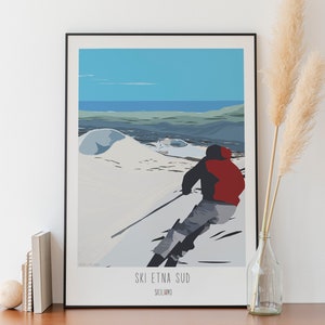 Poster SKI ETNA SUD Sicilië 100% Gemaakt op Sicilië