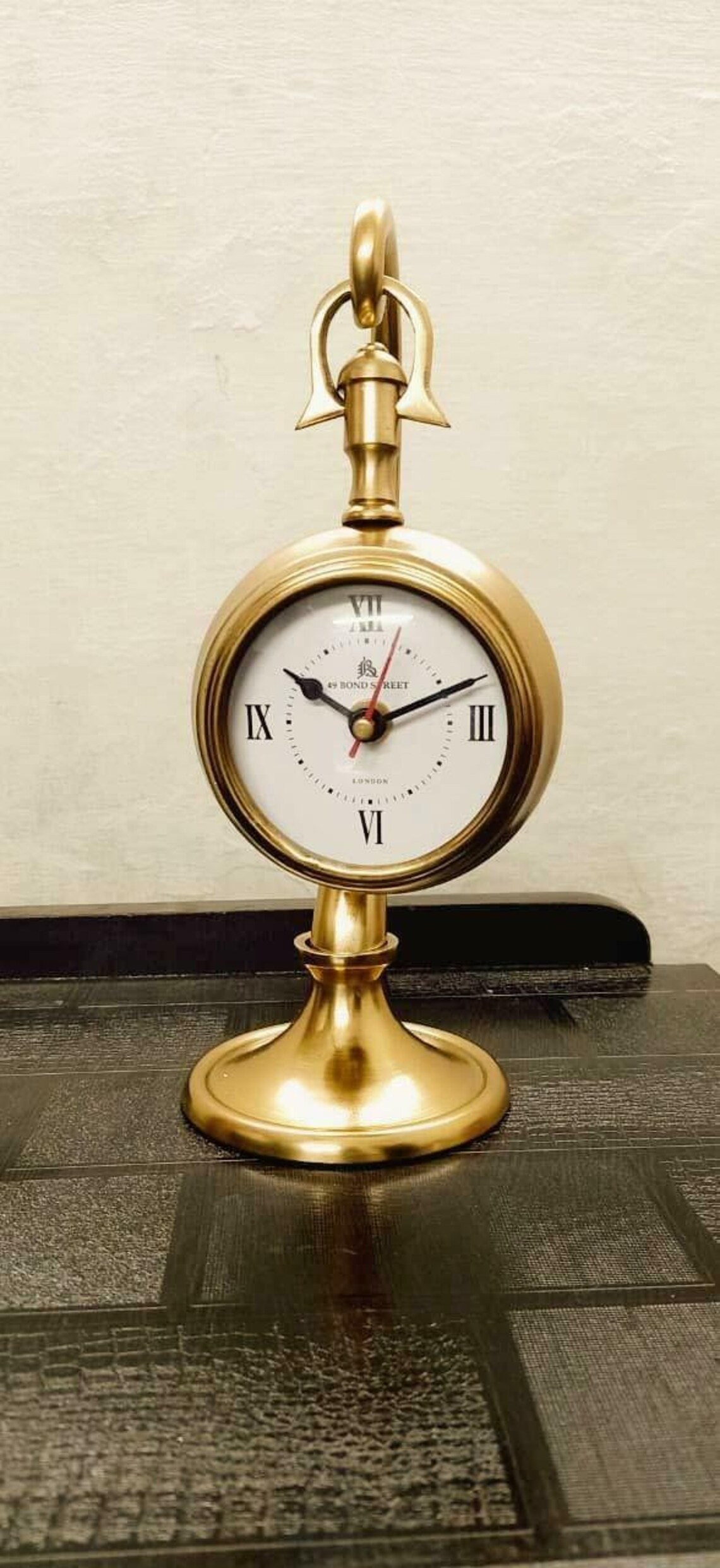 Working Table Clock Brass Antique Desk Hanging Clock Unique Etsy