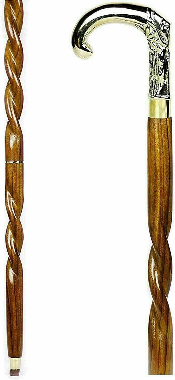 Brass Parrot Handle Antique Victorian Walking Cane Handmade Wooden Stick Gift Brass Parrot Handle Antique Victorian Walking Cane Handmade Wooden Stick Gift