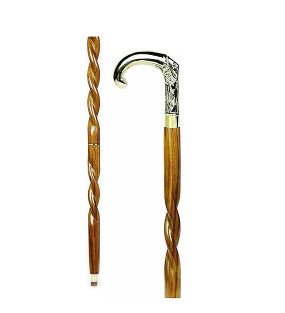 Brass Parrot Handle Antique Victorian Walking Cane Handmade Wooden Stick Gift Brass Parrot Handle Antique Victorian Walking Cane Handmade Wooden Stick Gift