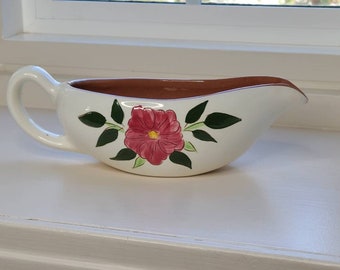 Vintage Stangl Pottery Wild Rose Gravy Boat - Kay Hackett Design