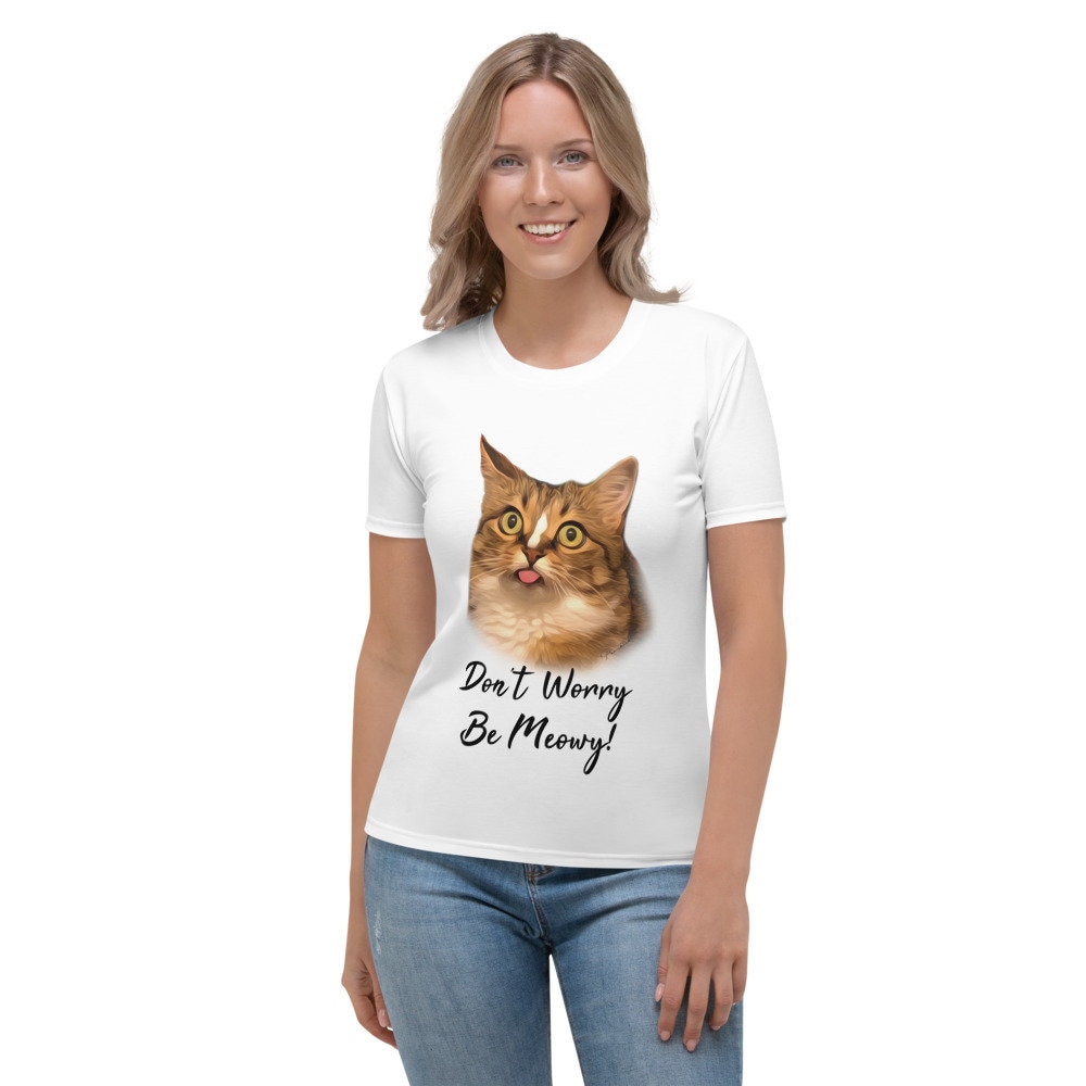 Funny Cat Women's T-shirtCute Cat T-shirt WomenCat Lover | Etsy