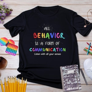 Al het gedrag is communicatie" SVG-png-bestand | Autisme Bewustzijn Citaat | Shirtontwerp voor advocaat voor speciale behoeften | Digitale download voor Cricut
