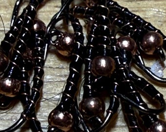 Black n Copper  Chironomids Stillwater Fly Fishing Flies Set of Three . Tungsten Beads. Trout / Fishing Flies.