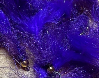 Purple Simi Seal Leeches Stillwater Fly Fishing Flies Set of Three. Trout / Fishing Flies