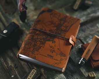 TBILISI | Refillable Journal | Leather Notebook Case | Midori Style