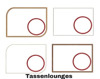 ITH embroidery file cup lounges mugrugs blanks - 13x18 (5x7")