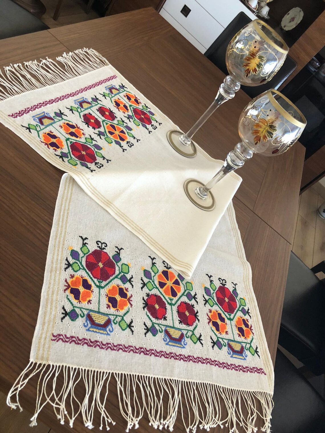 Hand made traditional Turkish art table runner 50x130 cm Etsy
