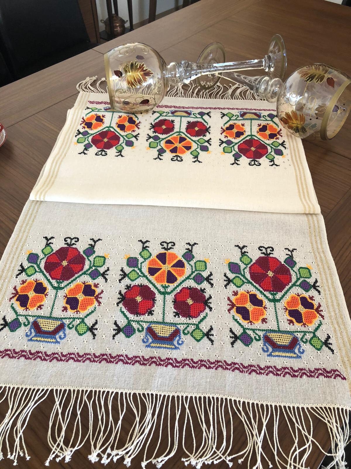 Hand made traditional Turkish art table runner 50x130 cm Etsy