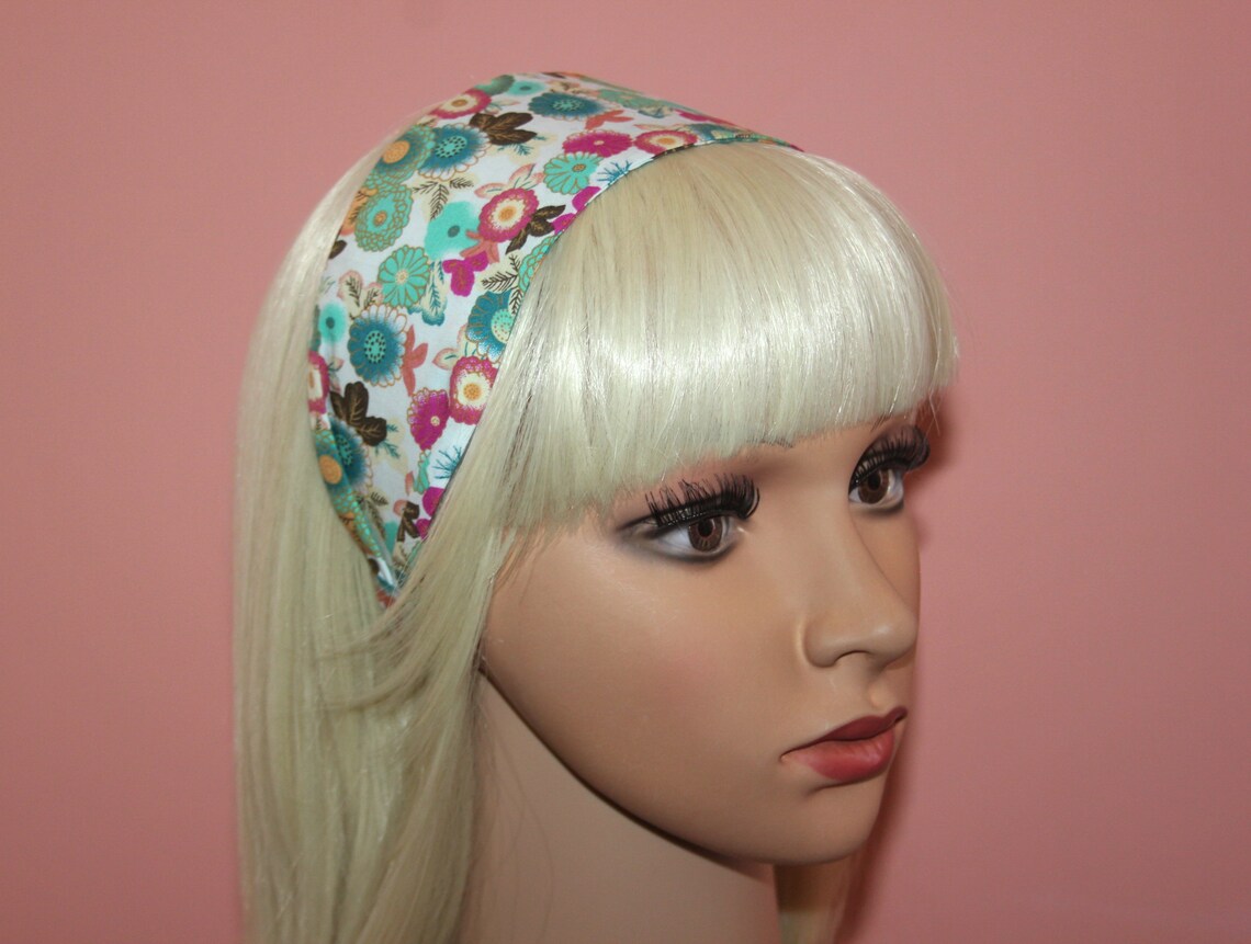 Japanese headband for women flower print hairband wide cotton Etsy