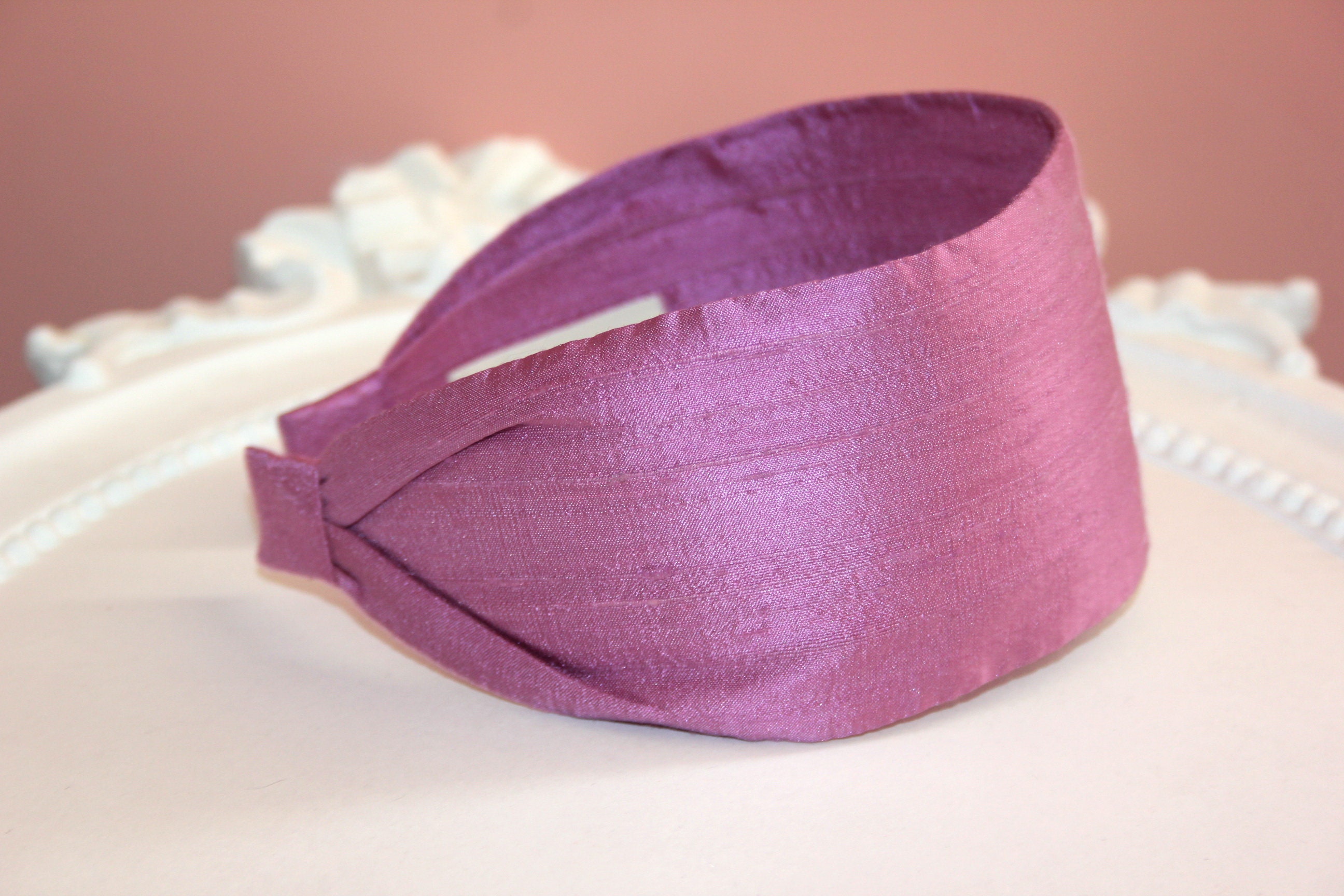 Wide Silk headband Lilac raw silk hair protection hairband Etsy
