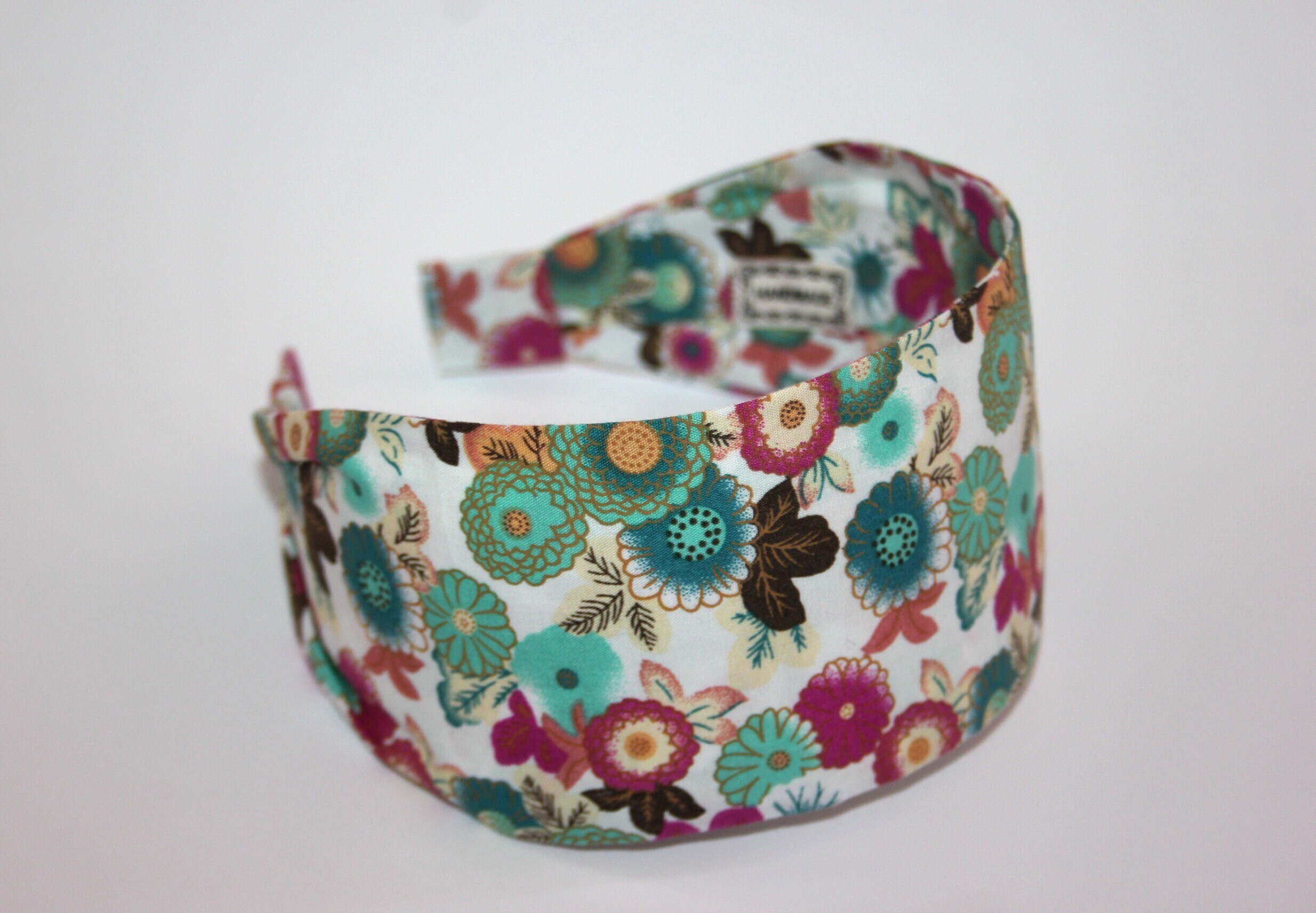 Japanese headband for women flower print hairband wide cotton | Etsy