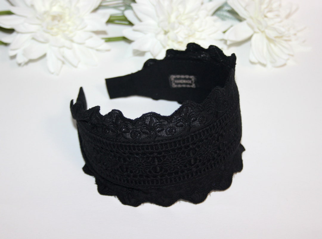 THICK HEADBAND IN BLACK FABRIC 432779 main image 1