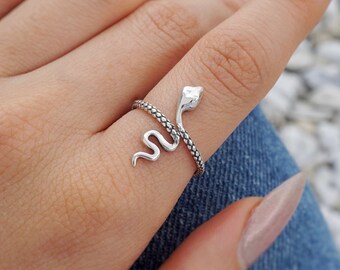 Snake Ring, Adjustable Snake Ring, Serpent Ring, Snake Ring 925 Silver, Open Ring, Wrap Ring, Adjustable Ring, Snake Jewelry, Gift For Her