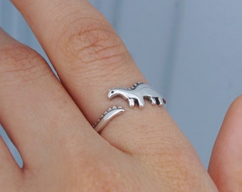 Dinosaur Ring, Adjustable Animal Ring, Dinosaur Silver Ring, Simple Dinosaur Ring, Animal Lover Ring, Dino Lover's Ring, Dino Ring, 925 Ring