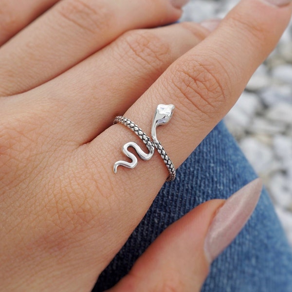 Snake Ring, Adjustable Snake Ring, Serpent Ring, Snake Ring 925 Silver, Open Ring, Wrap Ring, Adjustable Ring, Snake Jewelry, Gift For Her