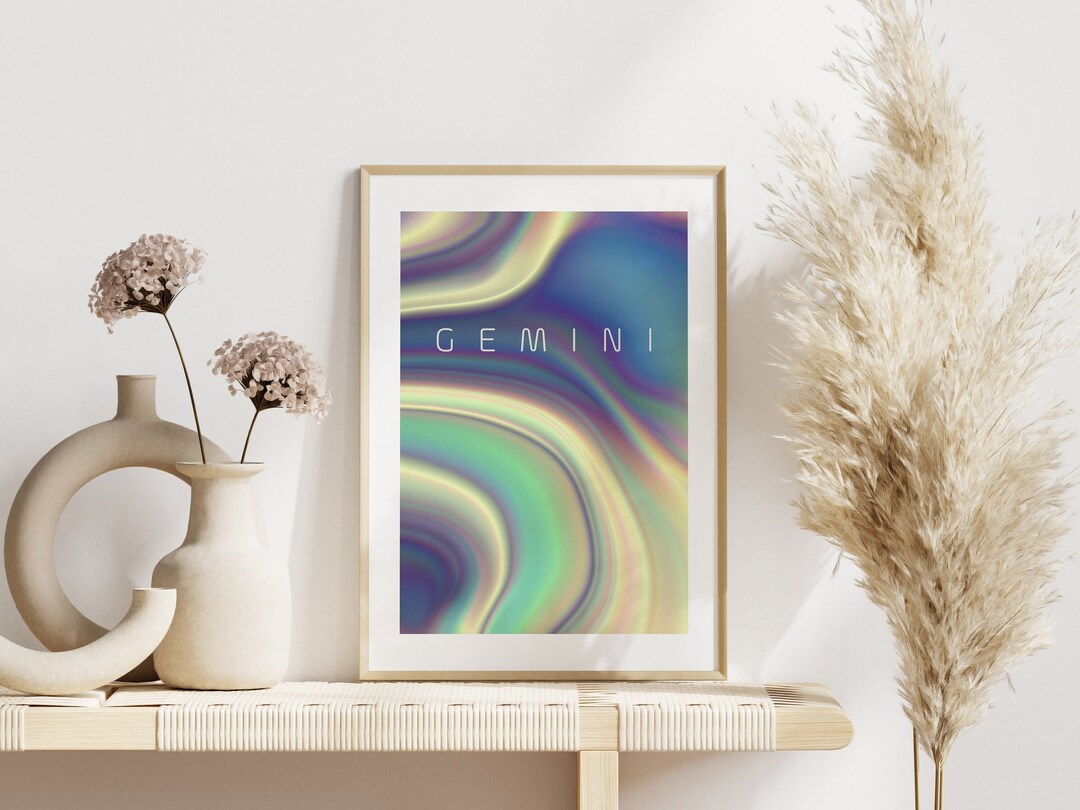 Gemini Zodiac Wall Art Star Sign Print Spiritual Poster - Etsy