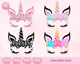 Download Unicorn Flower Svg Etsy