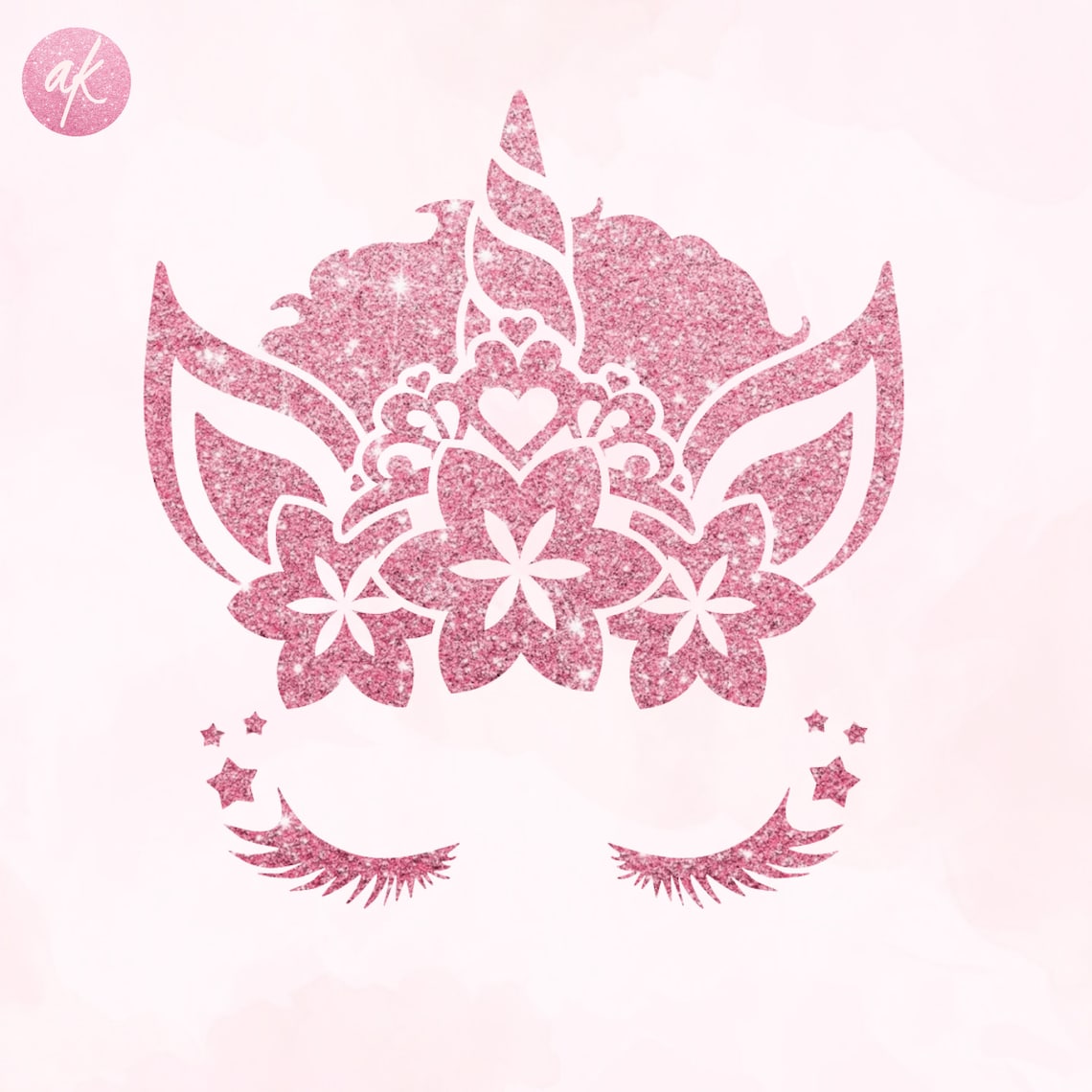 Unicorn Crown Svg Unicorn Face Floral Svg Unicorn Head Svg | Etsy