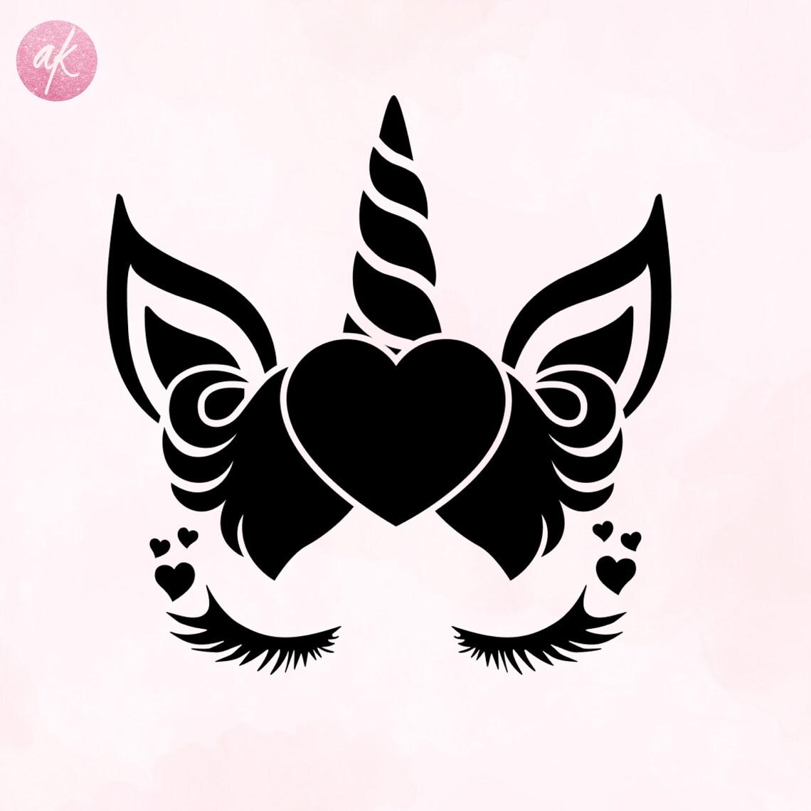 Valentine Einhorn Svg Einhorn Herz Svg Liebe Svg Mädchen | Etsy