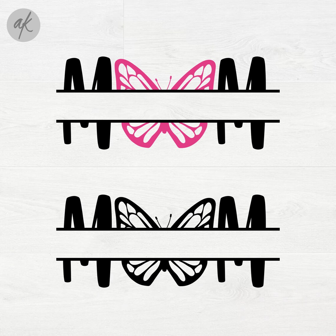 Mom Butterfly Monogram Svg I Love you Mom Svg Thank You Mom | Etsy