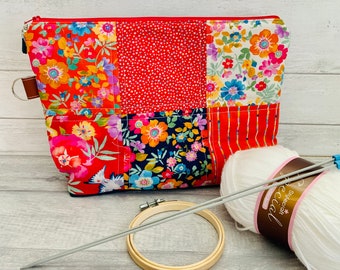 Handmade project bag for knitting, crochet, embroidery or cross stitch