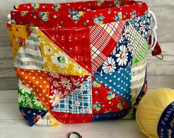 Beautiful handmade patchwork project bag