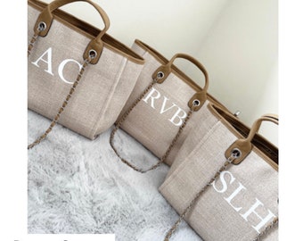 Personalised Shoulder Tote Bag | Womans Handbag | Beach Bag | Canvas Bag | Gift For her | Bridesmaid Gift | Birthday Gift.