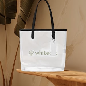 Clear tote bag, chic and stadium-ready tote, travel bag, beach bag, transparent bag X White Out