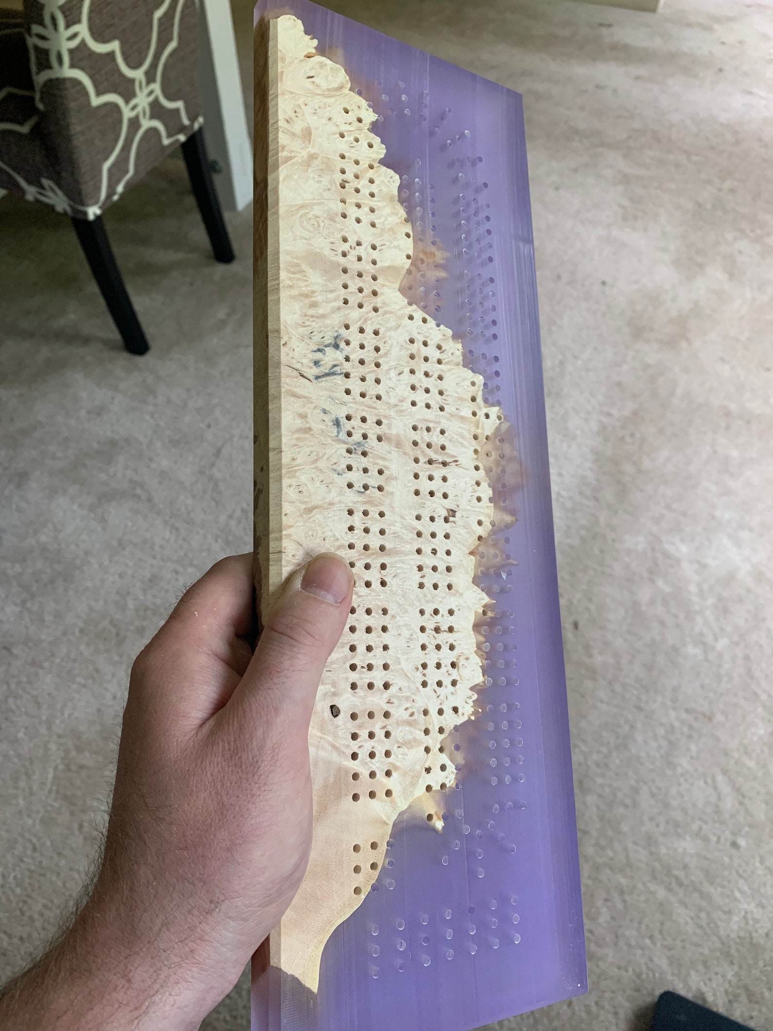 Custom Handmade Live Edge Wood and Epoxy Resin Cribbage Board Etsy