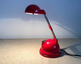 Red desk lamp Vintage table lamp mid century Memphis Style