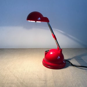 Red desk lamp Vintage table lamp mid century Memphis Style