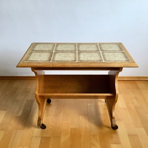Vintage wood side table stool with Newspaper stand Small table stand Vintage sofa table