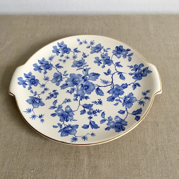Villeroy & Boch Monica Plate Blue Floral Porcelain Cake Stand