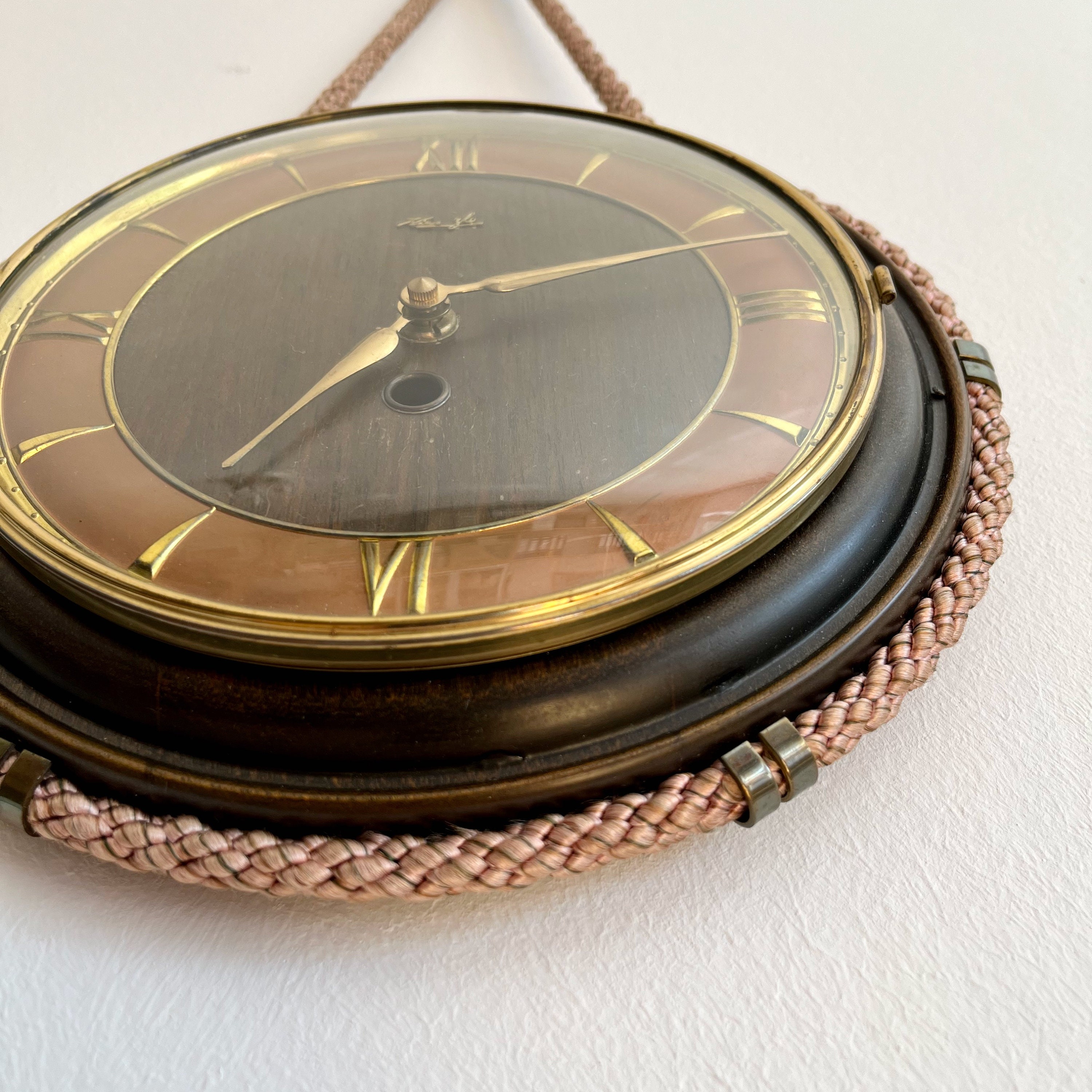 独特な KIENZLE Quartz Vintage Suspension Rope With Clock Wall インテリア時計