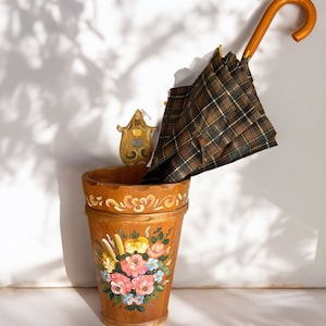 Umbrella Stand Wood Vintage Germany
