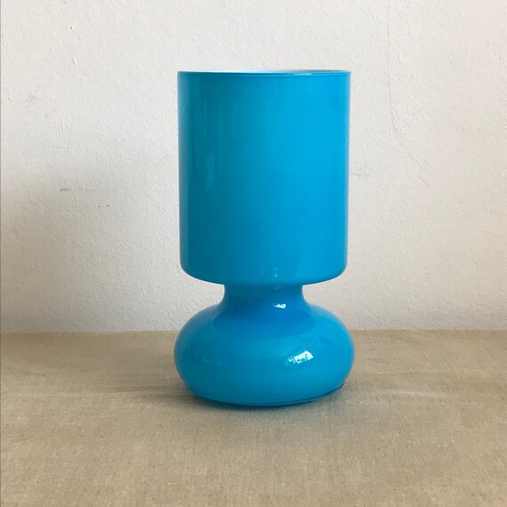 spoel paddestoel minstens Vintage Ikea Lykta Turquoise Blauwe lampenkap Mushroom lamp - Etsy Nederland