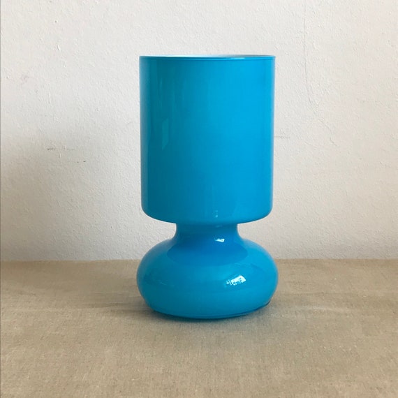 spoel paddestoel minstens Vintage Ikea Lykta Turquoise Blauwe lampenkap Mushroom lamp - Etsy Nederland