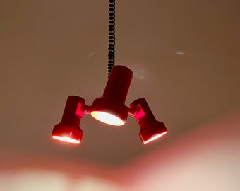 Drie-spot hanglamp verstelbare ruimtetijdperk lamp vintage jaren 80