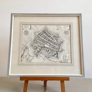 Ancient Plan of Leipzig LEIPZIGK Monochrome print on paper from cooper engraving from Matthäus Merian the older (1593-1650)