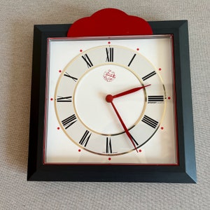 Wall clock STAIGER Quartz painted Wooden Body West Germany 1980s