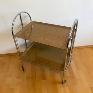 Vintage folding table 60s 70s Mid century coffee table Vintage serving tray with handles