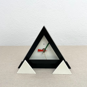 Triangle Quartz Clock Memphis Style Postmodern Vintage Design