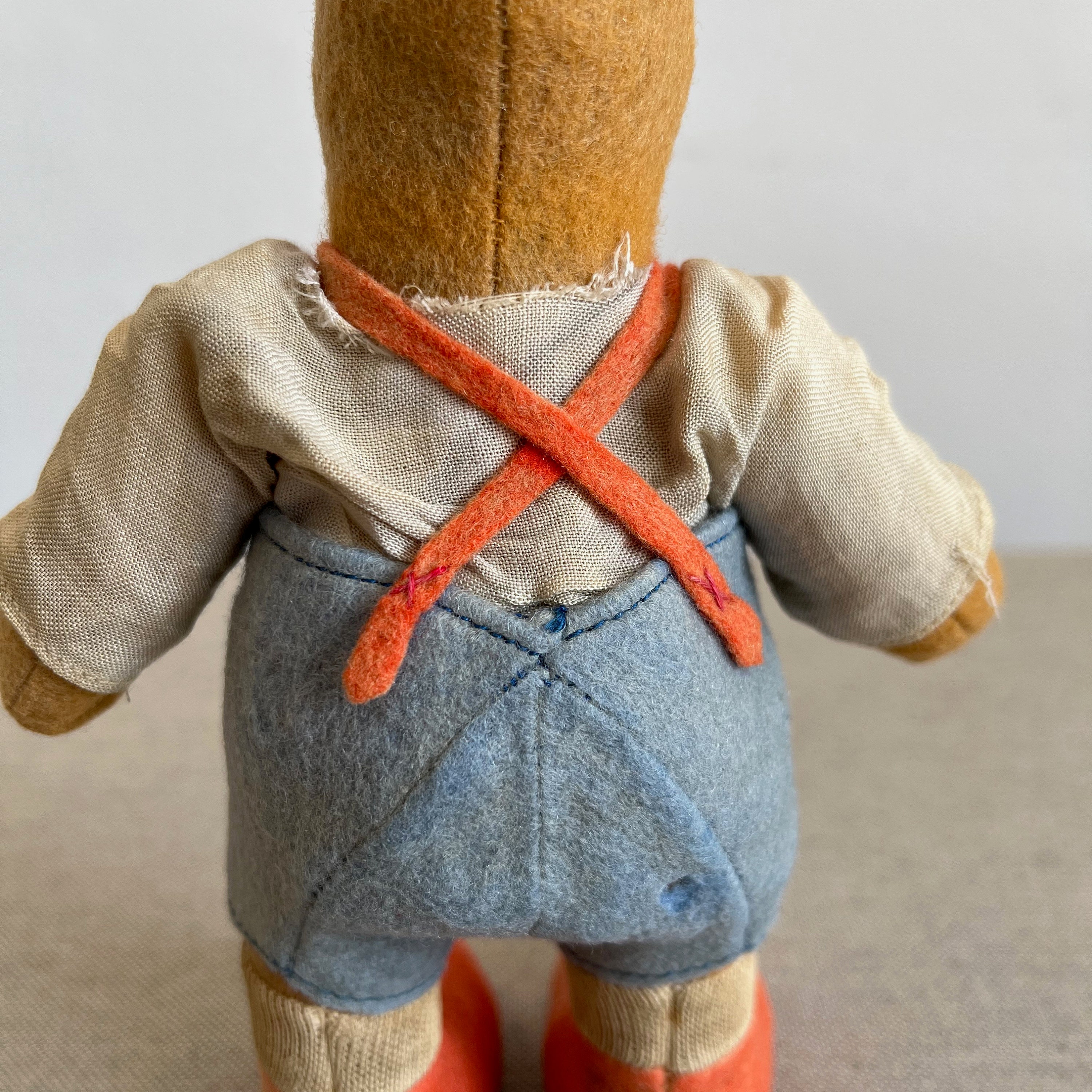 Ancienne Peluche Kersa Lapin En Tissu, Années 60 – Authentique Et Vintage