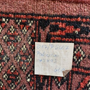 Handmade Wool Carpet with Fringes Original Vintage Oriental Rug image 9